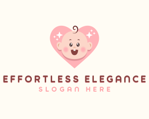 Cute Baby Heart logo design