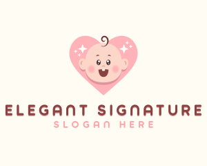 Cute Baby Heart logo design