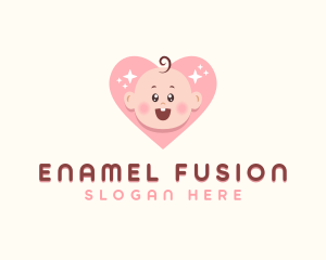 Cute Baby Heart logo design