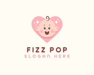 Cute Baby Heart logo design