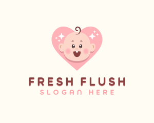 Cute Baby Heart logo design