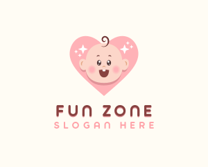 Cute Baby Heart logo design