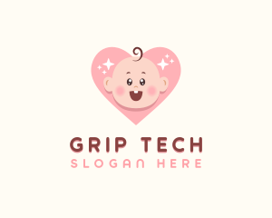 Cute Baby Heart logo design