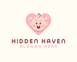 Cute Baby Heart logo design