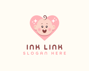 Cute Baby Heart logo design