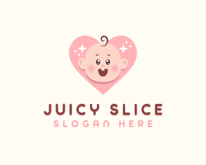 Cute Baby Heart logo design