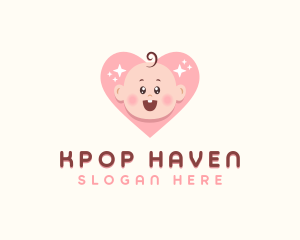 Cute Baby Heart logo design