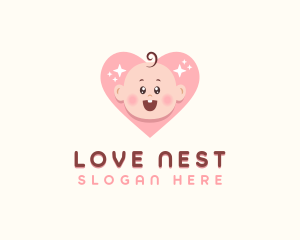 Cute Baby Heart logo design