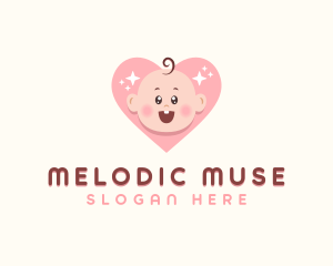 Cute Baby Heart logo design