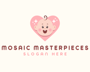 Cute Baby Heart logo design