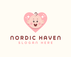 Cute Baby Heart logo design