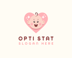 Cute Baby Heart logo design