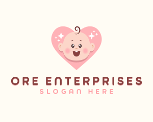 Cute Baby Heart logo design