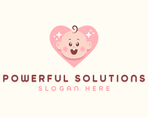 Cute Baby Heart logo design