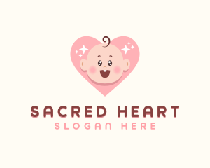 Cute Baby Heart logo design