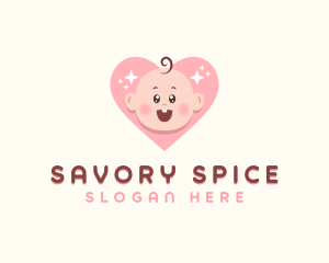 Cute Baby Heart logo design