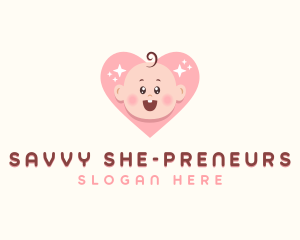 Cute Baby Heart logo design