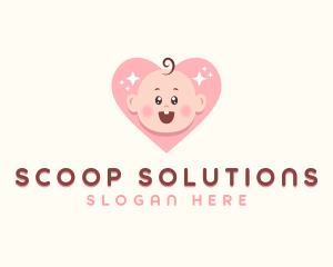 Cute Baby Heart logo design