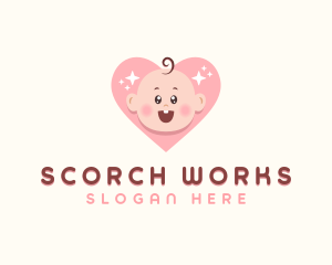 Cute Baby Heart logo design