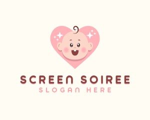 Cute Baby Heart logo design