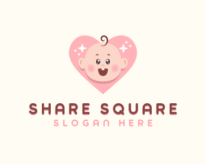 Cute Baby Heart logo design