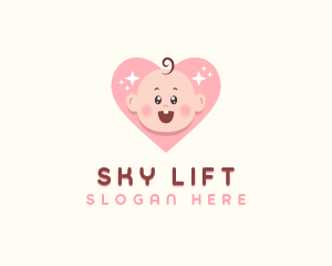 Cute Baby Heart logo design