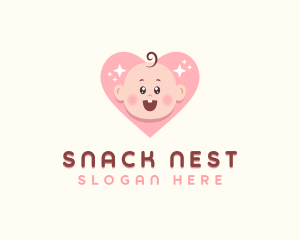 Cute Baby Heart logo design