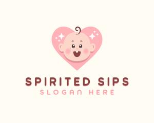 Cute Baby Heart logo design