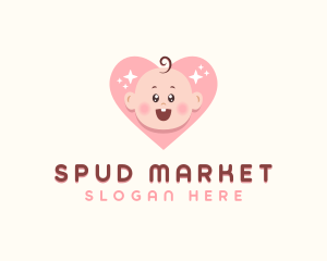 Cute Baby Heart logo design