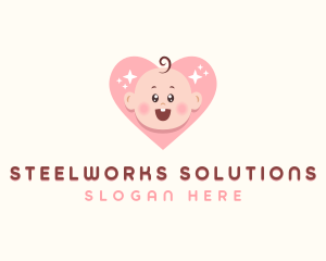 Cute Baby Heart logo design