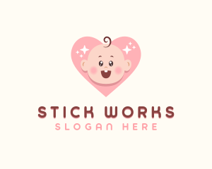 Cute Baby Heart logo design