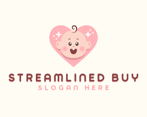 Cute Baby Heart logo design