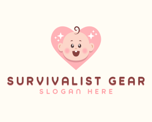 Cute Baby Heart logo design