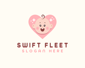 Cute Baby Heart logo design