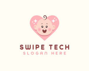 Cute Baby Heart logo design