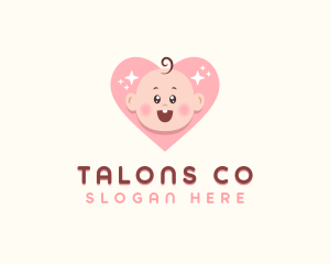 Cute Baby Heart logo design