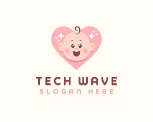 Cute Baby Heart logo design