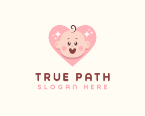 Cute Baby Heart logo design