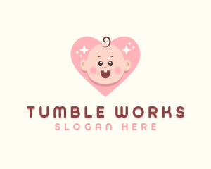 Cute Baby Heart logo design