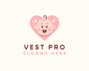 Cute Baby Heart logo design