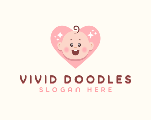 Cute Baby Heart logo design