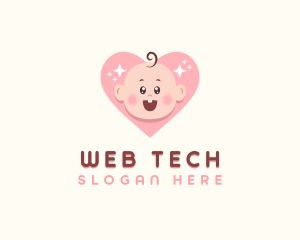 Cute Baby Heart logo design