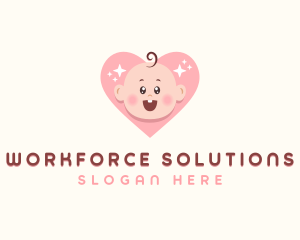 Cute Baby Heart logo design