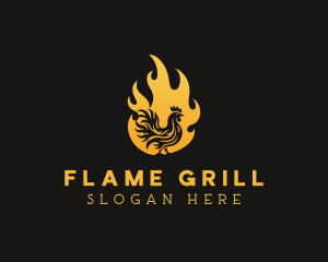 Fire Chicken Grilling Restaurant logo design