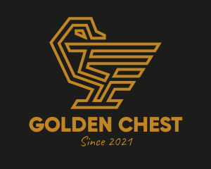 Golden Geometric Duck  logo design