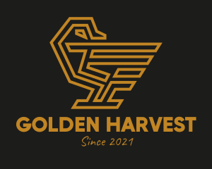 Golden Geometric Duck  logo design