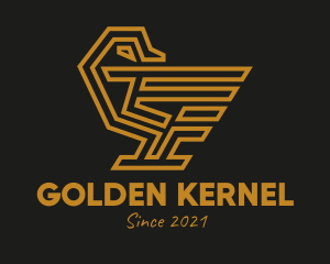 Golden Geometric Duck  logo design