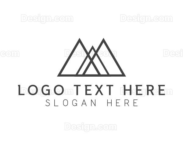 Modern Abstract Mountain Camp Logo