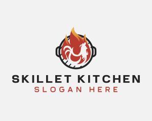 Flame Barbecue Chicken logo design