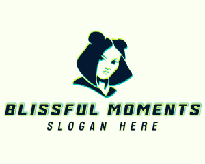 Glitch Woman DJ Logo